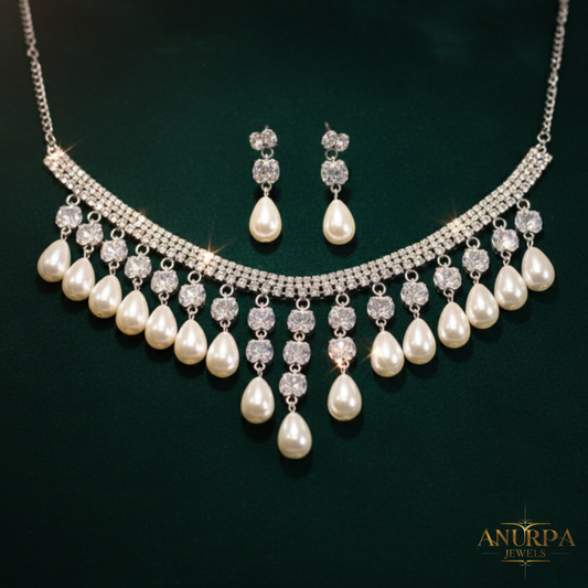 Regal Handcrafted Pearl Drop Necklace & Earring Set – Premium Bridal & Party Wear